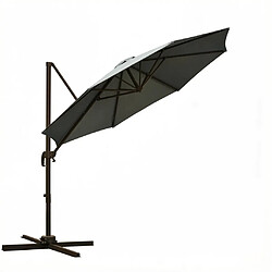 Acheter STILVORA Parasol déporté 295/250 cm gris foncé en aluminium rotatif 360°