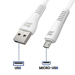 Avis Bluestar Blue Star Câble Micro-USB vers USB-A 2A en Nylon Tressé 1.2m Noir