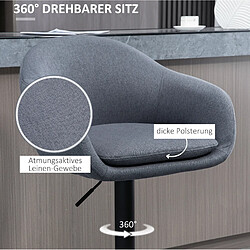 Acheter STILVORA Tabouret de bar 54/54/112 cm gris foncé en acier réglable et pivotant