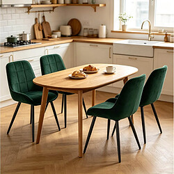 Avis STILVORA Lot de 4 chaises de salle à manger 38/43/81,5 cm vert foncé en velours et métal