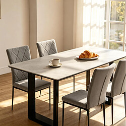 Avis STILVORA Chaise de salle à manger 42/59/94,5 cm gris foncé en métal et velours ergonomique