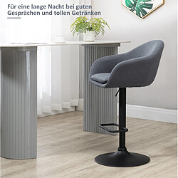 STILVORA Tabouret de bar 54/54/112 cm gris foncé en acier réglable et pivotant pas cher