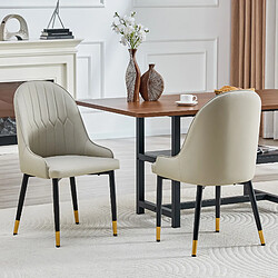 Avis STILVORA Chaise 47,3/44/91 cm noir et gris chaud aus métal et cuir PU dossier éclair