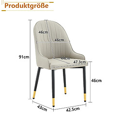Acheter STILVORA Chaise 47,3/44/91 cm noir et gris chaud aus métal et cuir PU dossier éclair