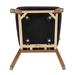 STILVORA 2 chaises de salle à manger 43/42/45,7 cm noires en PU et hévéa à dossier ovale pas cher