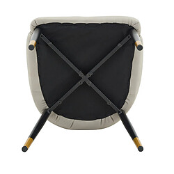 STILVORA Chaise 47,3/44/91 cm noir et gris chaud aus métal et cuir PU dossier éclair pas cher