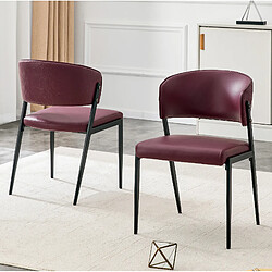 Acheter STILVORA Chaise de salle à manger 47/51/78 cm rouge en PU avec dossier ergonomique
