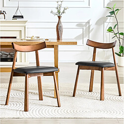 Avis STILVORA 2 chaises de salle à manger 46,3/45/49 cm noires en bois d'hévéa ergonomiques