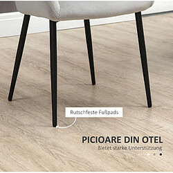 STILVORA Chaise de salle à manger 54/57/80 cm gris clair en acier lot de 2 rembourrée pas cher