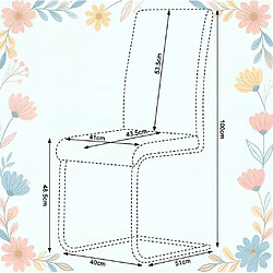 Acheter STILVORA Chaise cantilever 40/51/100 cm noire en métal et PU avec dossier haut