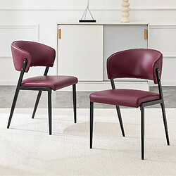 Avis STILVORA Chaise de salle à manger 47/51/78 cm rouge en PU avec dossier ergonomique