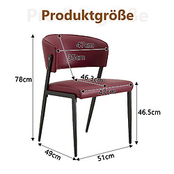 STILVORA Chaise de salle à manger 47/51/78 cm rouge en PU avec dossier ergonomique pas cher