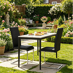 Avis STILVORA Chaise cantilever 40/51/100 cm noire en métal et PU avec dossier haut