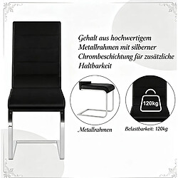 STILVORA Chaise cantilever 40/51/100 cm noire en métal et PU avec dossier haut pas cher