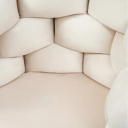 Acheter STILVORA Chaise 44/41/74 cm beige en velours avec pieds en métal doré réglables