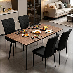 Avis STILVORA Chaise de salle à manger 42/59/94,5 cm noire en métal et velours lot de 4