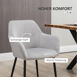 Acheter STILVORA Chaise de salle à manger 54/57/80 cm gris clair en acier lot de 2 rembourrée