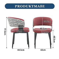 Acheter STILVORA Chaise de salle à manger rouge en polyuréthane avec accoudoirs intégrés