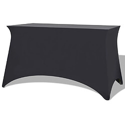 Decoshop26 Housses Extensibles pour Table 2 pcs Anthracite Housses de table - Tissu extensible - 2 pièces - Polyester/Élasthanne - Anthracite