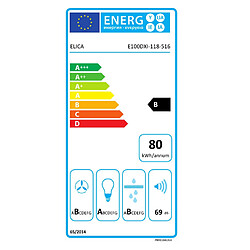 Hotte décorative murale 90cm 69db 581m3/h noir/inox - prf0104626a - ELICA