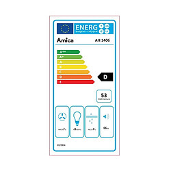 Hotte visière 60cm 66db 195m3/h inox - ah1416 - AMICA