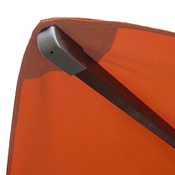 Mendler Parasol bois carré - Terre cuite pas cher