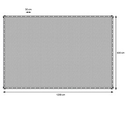 ECD Germany Bâche 8x12 m - Gris pas cher