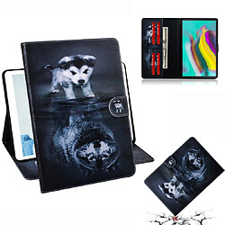 Wewoo - Housse pour Galaxy Tab S5E - Wolf et Chien Housse tablettes - Cuir - Support pivotant - Protection complète
