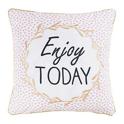 PARIS PRIX Housse de Coussin Enjoy - Rose 40 x 40 cm