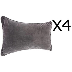 Pegane Lot de 4 Coussins Rectangulaires - Gris Foncé