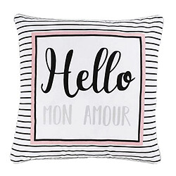 PARIS PRIX Housse de Coussin Hello Noir