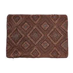 DKD Home Decor Housse de Coussin Marron Losanges
