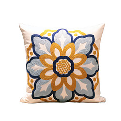 Taie d'Oreiller en Coton avec Broderie Fleur