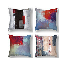 4PCS Taie d'oreiller Géométrique Abstraite 45x45CM