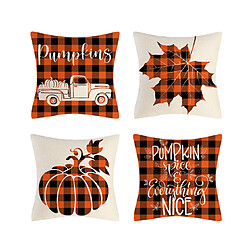 Lot de 4 taies d'oreiller Thanksgiving - 45x45cm