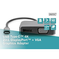 DIGITUS Adaptateur USB-C - DP/VGA