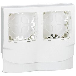 Legrand 031418 - Blanc Cadre saillie 2 postes pour moulure DLPlus 20 mm - Pose verticale ou horizontale - Livré avec embout et platine - Sans appareillage
