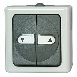 Interrupteur volet roulant en saillie - Gris