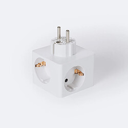 Ledkia Adaptateur triple Type F Schuko - Blanc