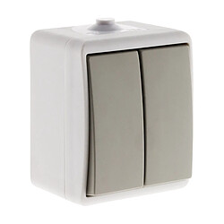 Zenitech Va-et-vient double IP54 - Gris