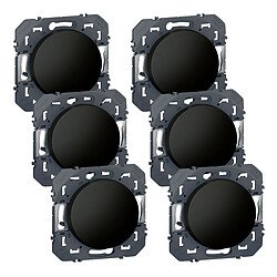 Legrand Dooxie - Lot de 6 va-et-vient - Noir