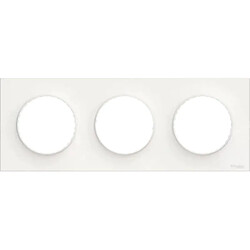 Schneider electric Odace Styl S520706 - Blanc Plaque de finition 3 postes pour appareillage encastré Odace — montage horizontal ou vertical — entraxe 71 mm — IP20 — finition plastique