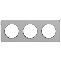plaque schneider electric odace touch - 3 postes - alu - liseré alu - 71 mm