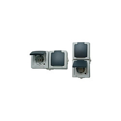 Kopp prise étanche double - Gris clair