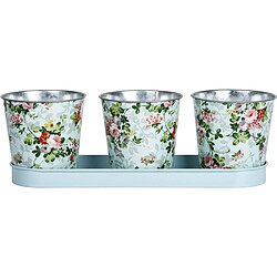 Esschert Design Jardinière 3 pots Roses