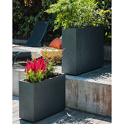 Avis EDA Plastiques EDA Jardinière Volcania effet pierre 78,5x29,5x60 cm