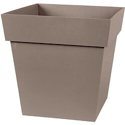 EDA PLASTIQUES Pot carré Toscane 32 cm Taupe