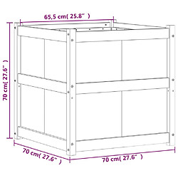 vidaXL Jardinière Bois de Pin 70x70 cm pas cher