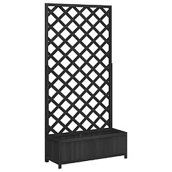 Vidaxl vidaXL Jardinière avec treillis 90x35x180 cm - Noir