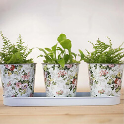 Esschert Design Jardinière 3 pots Roses